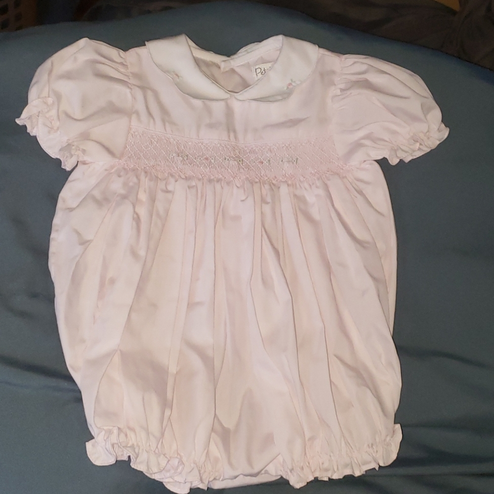 Smocked rompers baby girl